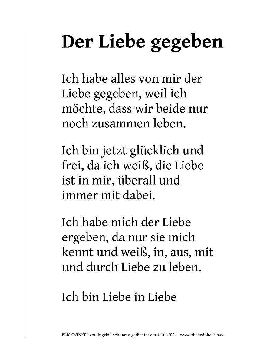Der Liebe gegeben