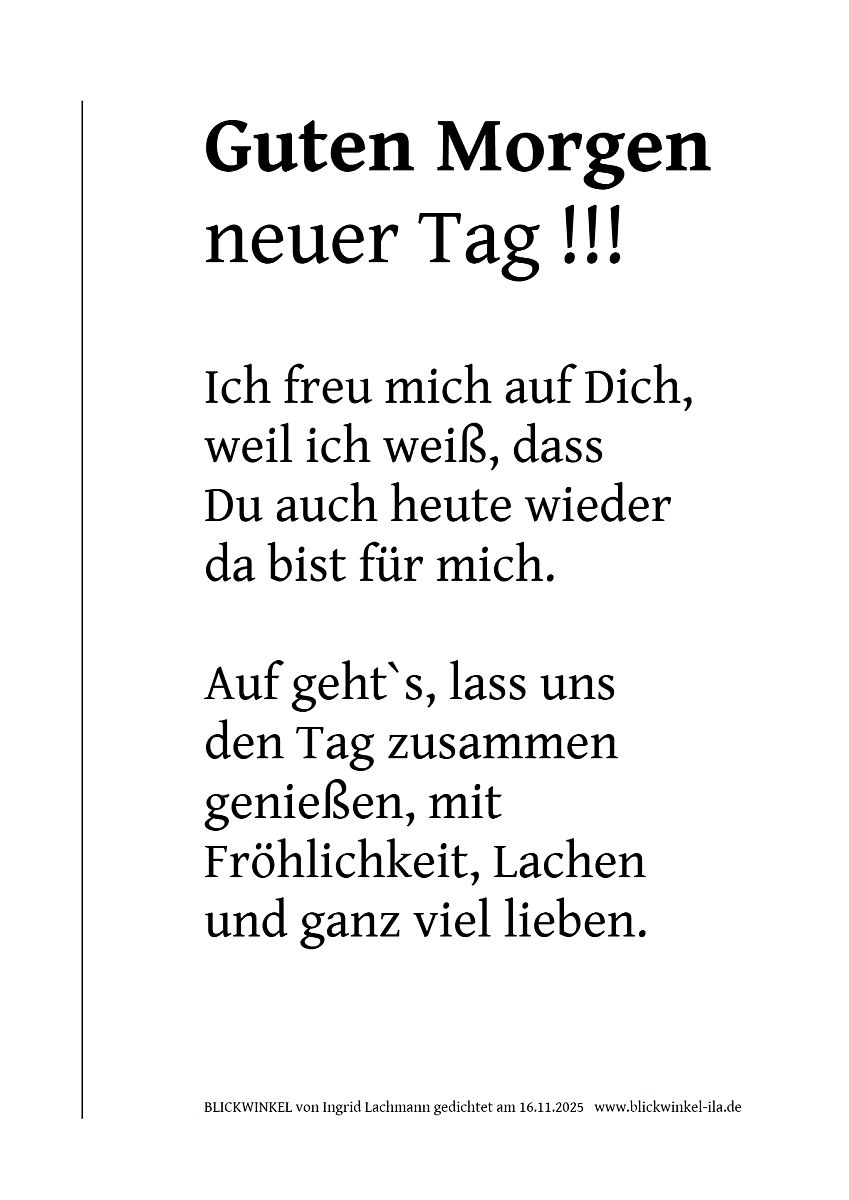 Guten Morgen neuer Tag