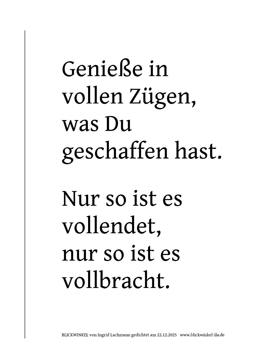 Genießen (Text, Bild)