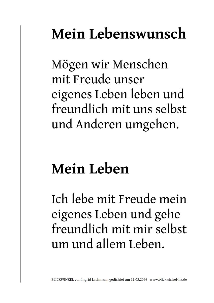Mein Lebenswunsch (Text,Bild)