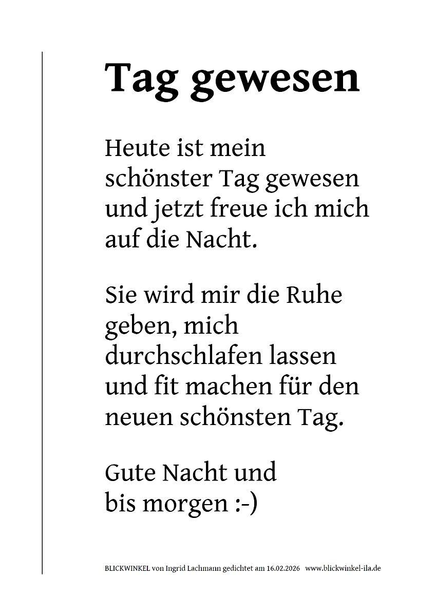 Tag gewesen (Text,Bild)