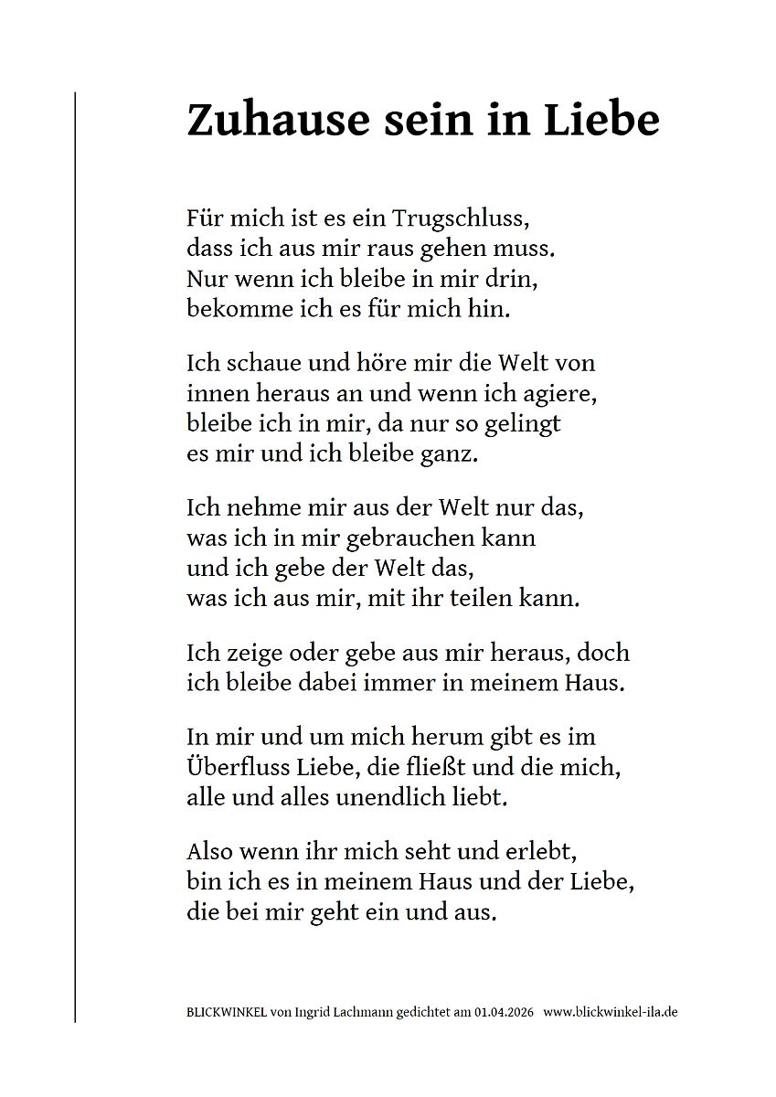 Zuhause sein in Liebe