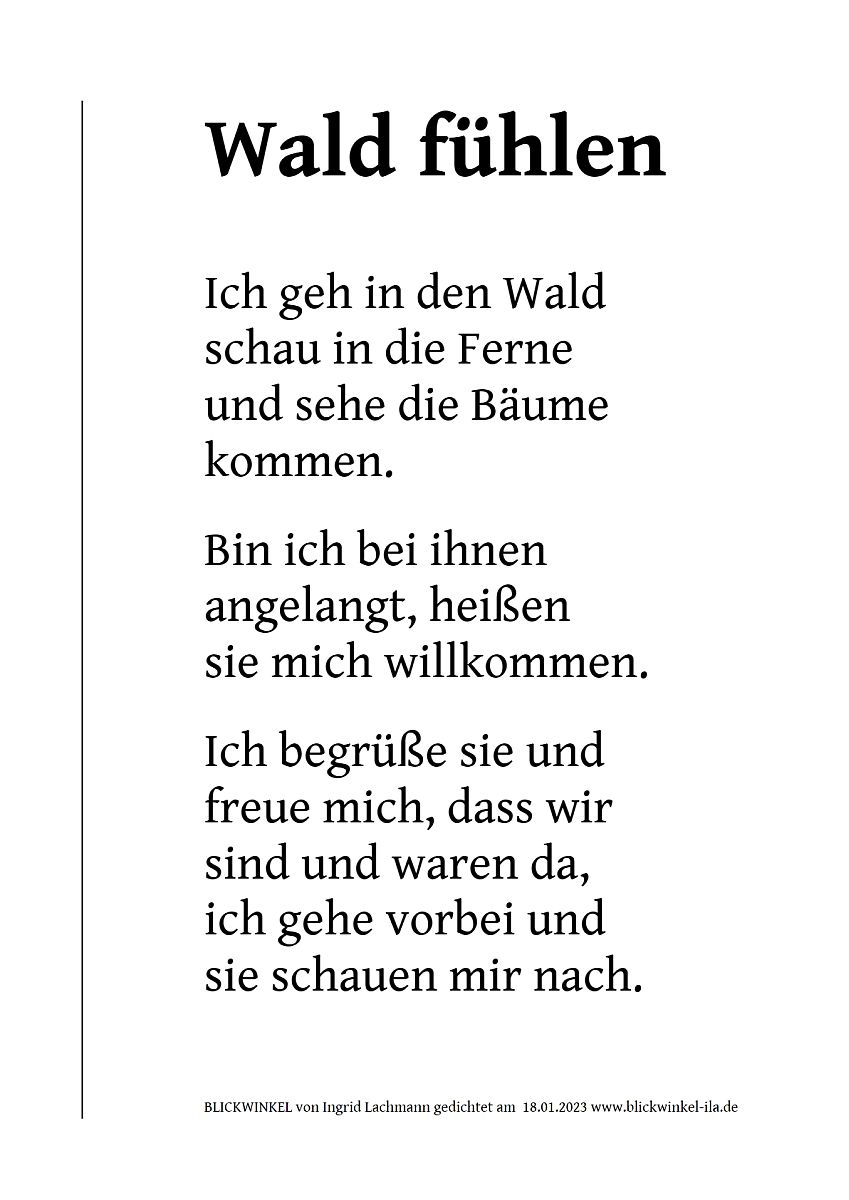 Wald fühlen (Text,Bild)