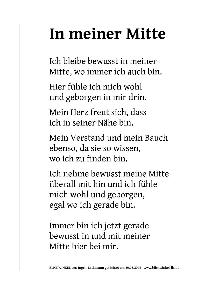 In meiner Mitte