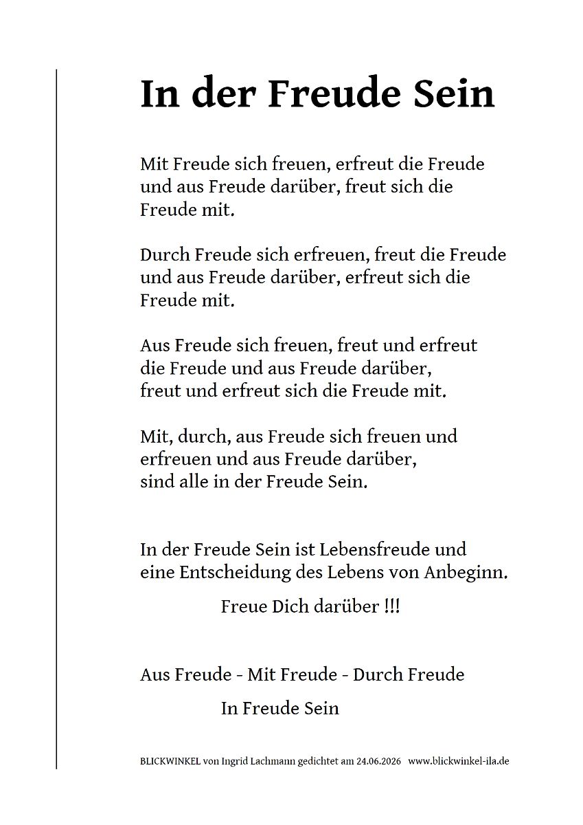 In der Freude Sein (Text,Bild)