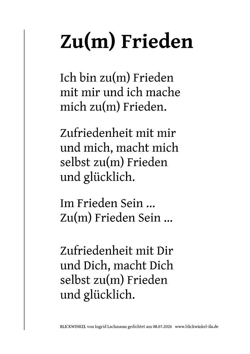 Zu(m) Frieden (Text,Bild)