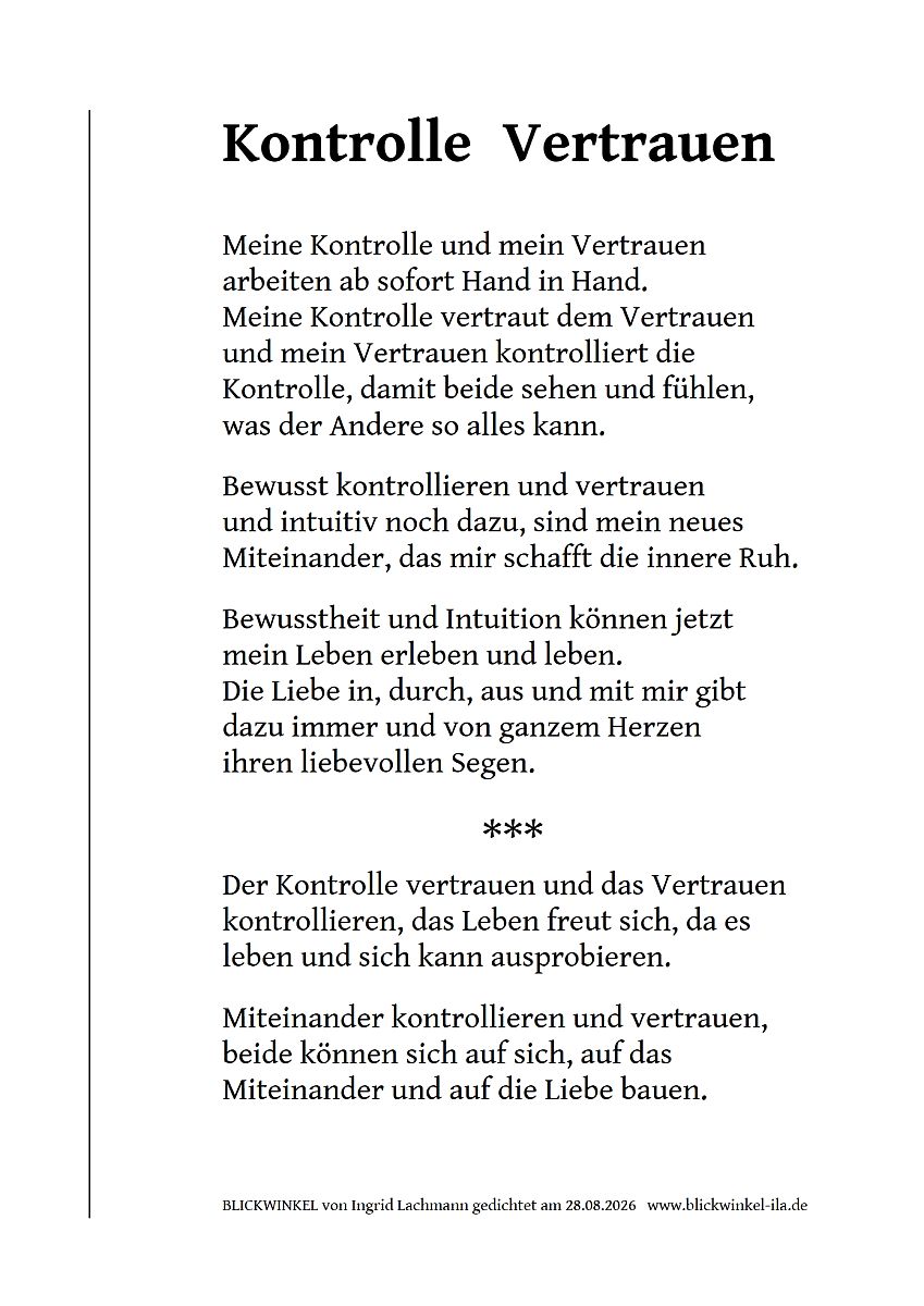 Kontrolle und Vertrauen