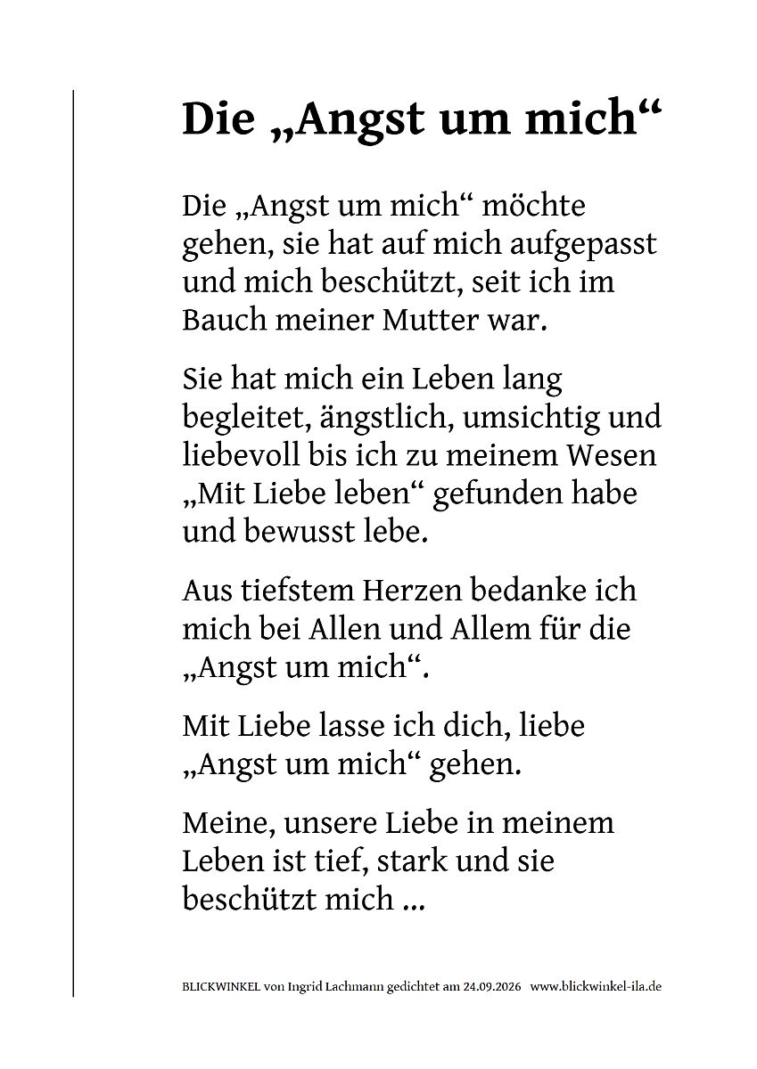 Die „Angst um mich“
