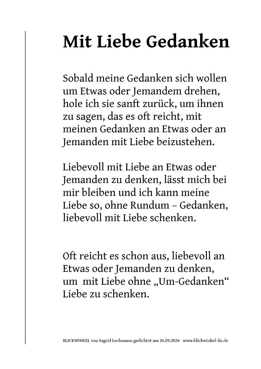 Mit Liebe Gedanken (Text,Bild)