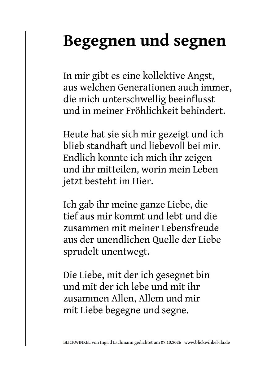 Begegnen und segnen